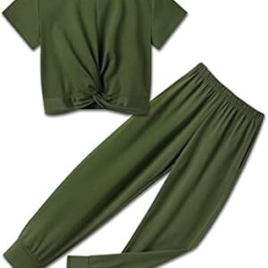 Arshiner Girls Clothing Sets Tie Dye Twist Front Tops & Sweatpants Outfits Sportwear Sweatsuits Tracksuits 4-13 Year