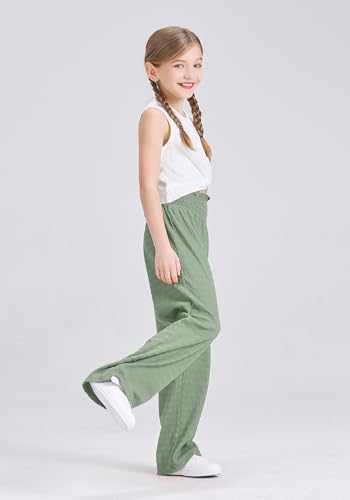 Kids Clothes Girls Summer 2025 Cute Outfits 2 Piece Tie Knot Crop Tops Wide Leg Long Pants Sets Suit - Image 4