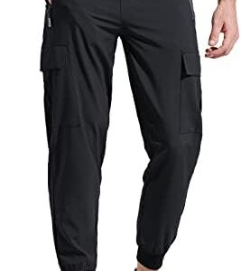 Libin Men's Lightweight Joggers Quick Dry Cargo Hiking Pants Track Running Workout Athletic Travel Golf Casual Outdoor Pants