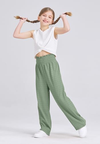 Kids Clothes Girls Summer 2025 Cute Outfits 2 Piece Tie Knot Crop Tops Wide Leg Long Pants Sets Suit - Image 2