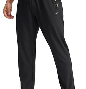 Pudolla Men's Lightweight Hiking Pants Quick-Dry Outdoor Sweatpants with Zipper Pockets for Casual Travel Athletic Workout