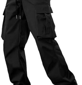 Comdecevis Men's Casual Cargo Pants Workout Joggers Stretch Sweatpants Hiking Drawstring Tactical Pants with Multi Pockets