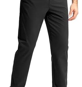 Pudolla Men's Golf Pants Stretch Work Dress Comfy Pants 30"/32"/34" Lightweight Quick Dry Casual Slacks Trousers with Pockets