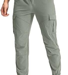 Pinkbomb Men's Hiking Cargo Pants with 7 Pockets Slim Fit Stretch Joggers Golf Cargo Work Pants for Men