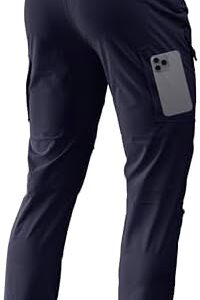 Men's Lightweight Hiking Pants Quick Dry Waterproof Stretch Travel Fishing Camping Work Cargo Pants Zipper Pockets