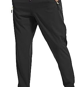 Rapoo Men's Lightweight Joggers Pants Quick Dry Workout Track Running Gym Athletic Pants with 3 Zipper Pockets