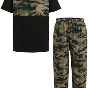 Arshiner Boy's Pants Set - 2 Piece ColorBlock Short Sleeve T-Shirt and Active Pants - Casual Clothing Outfits 5-12 Years