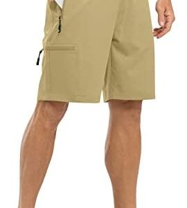 TBMPOY Men's Hiking Shorts with 5 Zip Pockets 9'' Lightweight Outdoor Work Athletic Travel Short for Men Casual Running