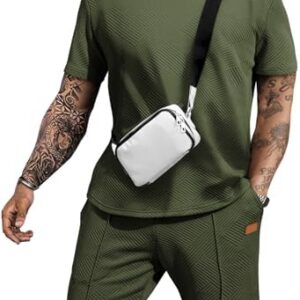 JMIERR Men's Casual Short Sleeve T Shirts and Shorts Summer Beach Vacation 2 Piece Outfit Lounge Workout Sets
